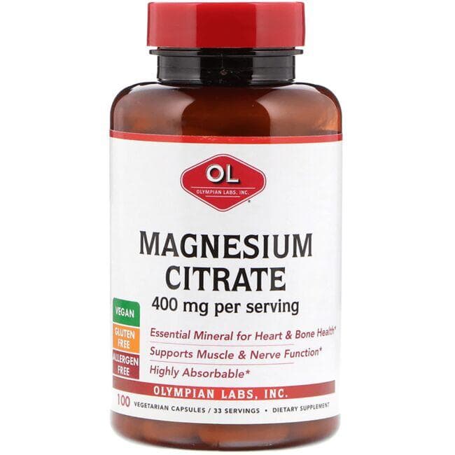 Olympian Labs Magnesium Citrate Vitamin | 400 mg | 100 Caps