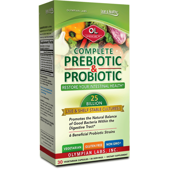 Olympian Labs Complete Prebiotic & Probiotic 25 Billion CFU 30 Veg Caps ...