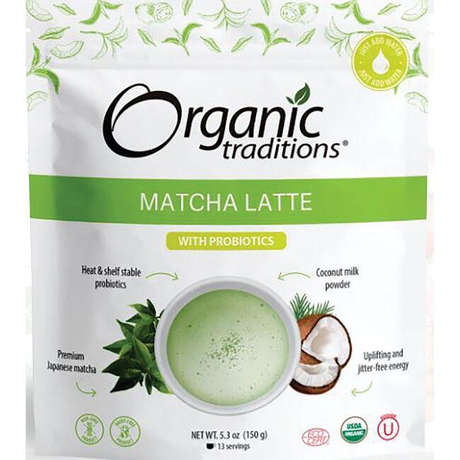 Organic Traditions Matcha Latte with Probiotics | 5.3 oz Package