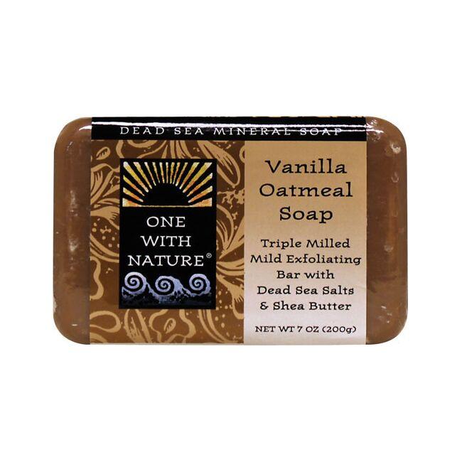 One With Nature Dead Sea Minerals Triple Milled Bar Soap - Vanilla Oatmeal 7 oz Bars
