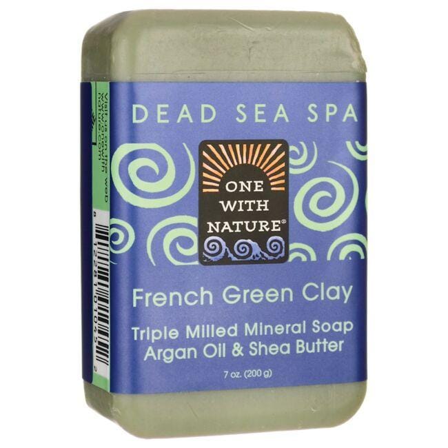 One With Nature Dead Sea Spa French Green Clay Mineral Soap | 7 oz Bars