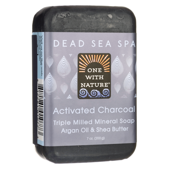 One With Nature Dead Sea Spa Activated Charcoal Mineral Soap 7 oz (200