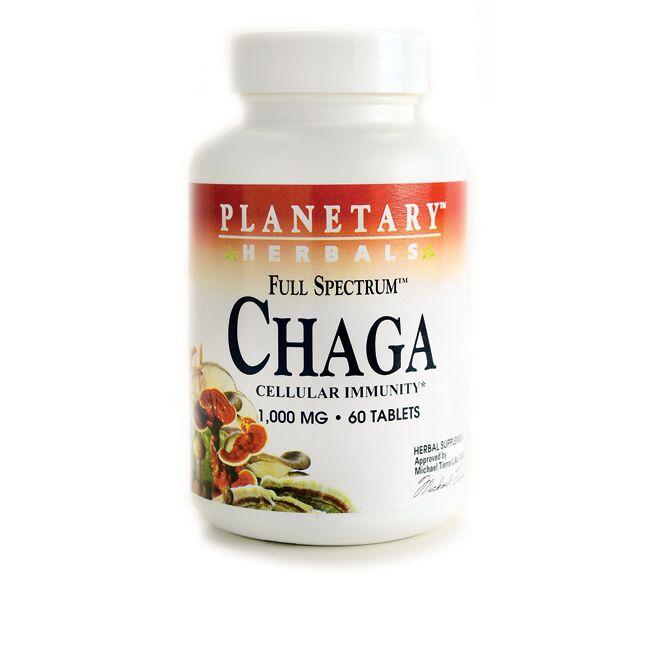Planetary Herbals Full Spectrum Chaga Vitamin | 1000 mg | 60 Tabs | Herbs and Supplements