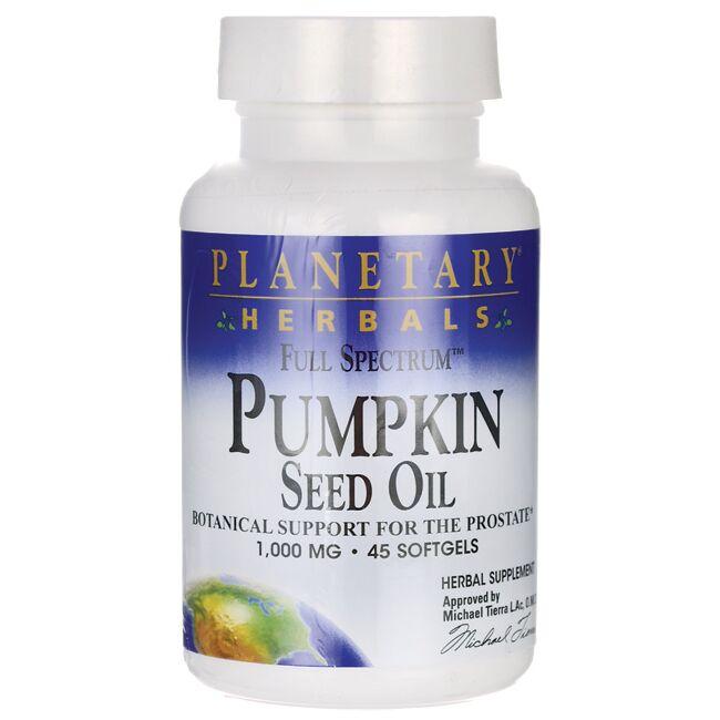 Planetary Herbals Full Spectrum Pumpkin Seed Oil Supplement Vitamin 1000 mg 45 Soft Gels