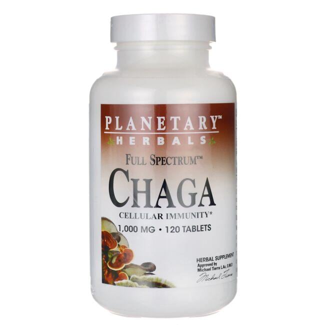 Planetary Herbals Full Spectrum Chaga Vitamin | 1000 mg | 120 Tabs | Herbs and Supplements