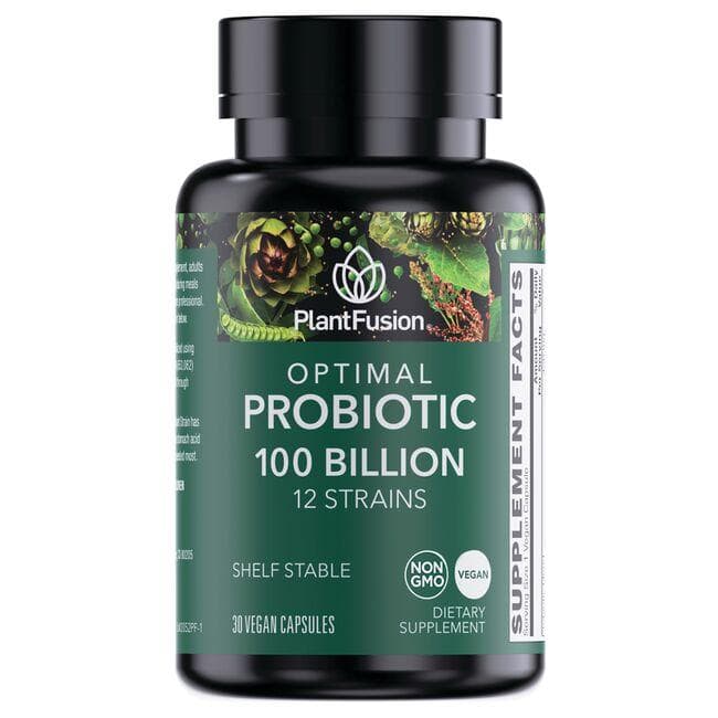 PlantFusion Optimal Probiotic 12 Strains Supplement Vitamin | 100 Billion CFU | 30 Vegan Caps