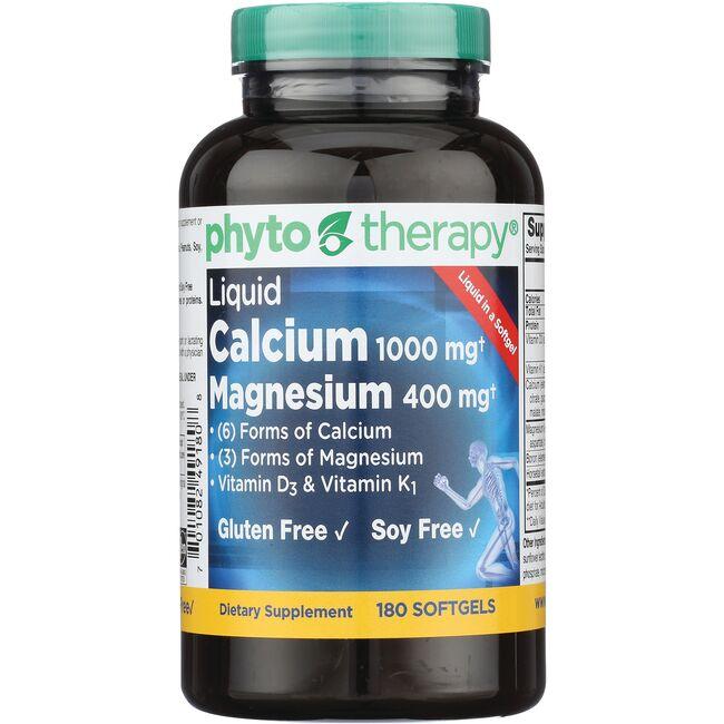 Phyto Therapy Liquid Calcium with Magnesium Vitamin 180 Soft Gels