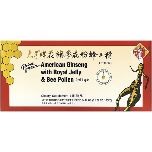 Prince of Peace American Ginseng w/ Royal Jelly & Bee Pollen 10/0.34 fl