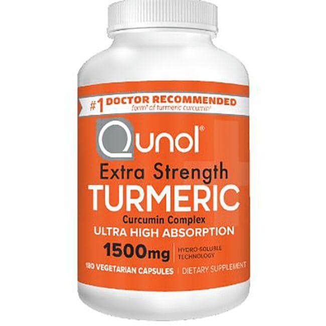 Qunol Extra Strength Turmeric Curcumin Complex Vitamin 1500 mg 180 Veg Caps