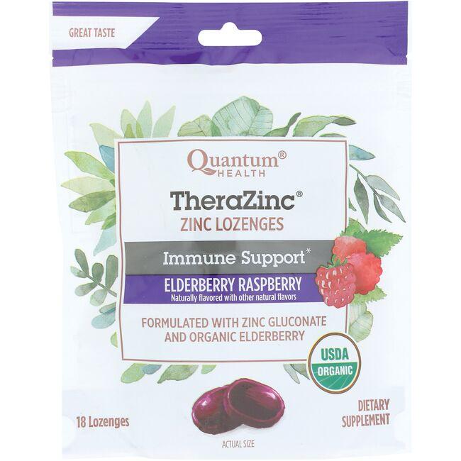 Quantum Health Therazinc Lozenges - Elderberry Raspberry Vitamin 18 Loz