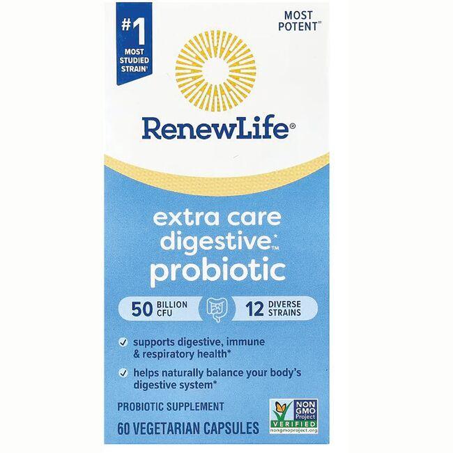 Renew Life Ultimate Flora Extra Care Probiotic Supplement Vitamin | 50 Billion CFU | 60 Veg Caps