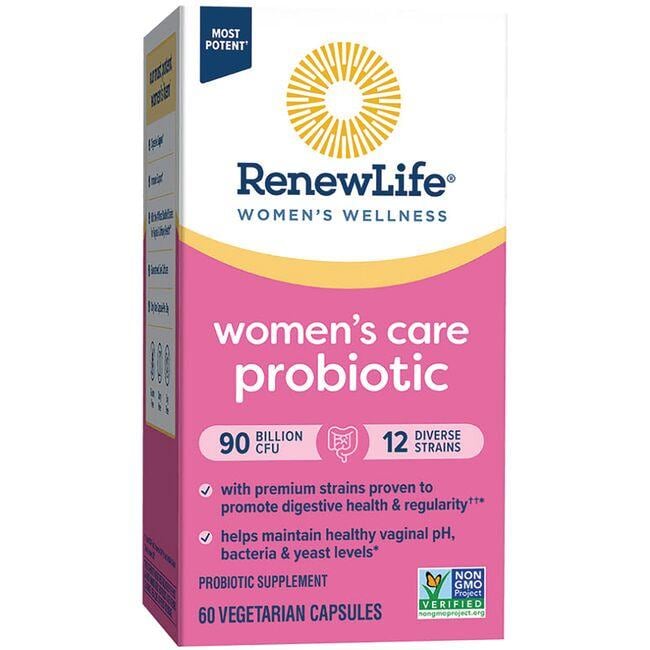 Renew Life Ultimate Flora Womens Care Probiotic Supplement Vitamin | 90 Billion CFU | 60 Veg Caps