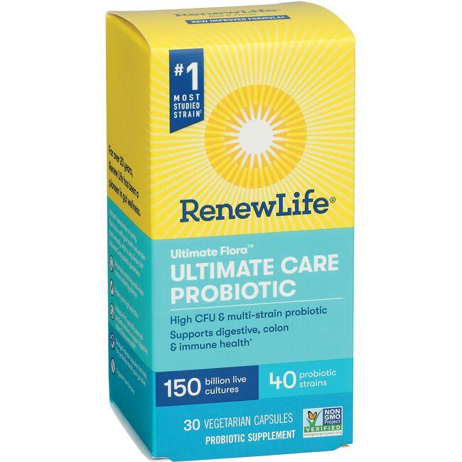 Renew Life Ultimate Flora Care Probiotic Supplement Vitamin | 150 Billion CFU | 30 Veg Caps