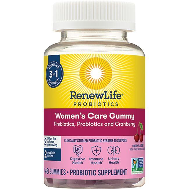 Renew Life Womens Care Gummy - Cherry Supplement Vitamin | 2 Billion CFU | 48 Gummies | Probiotics