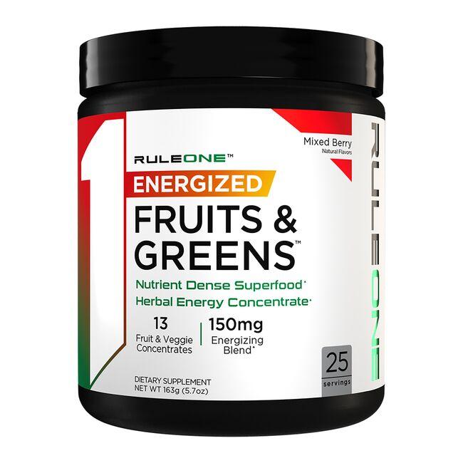 Rule One Energized Fruits & Greens + Antioxidants - Mixed Berry Supplement Vitamin | 5.7 oz Powder