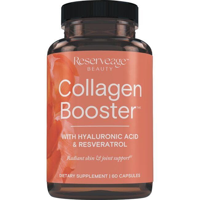 Reserveage Nutrition Collagen Booster with Hyaluronic Acid and Resveratrol Supplement Vitamin | 60 Caps