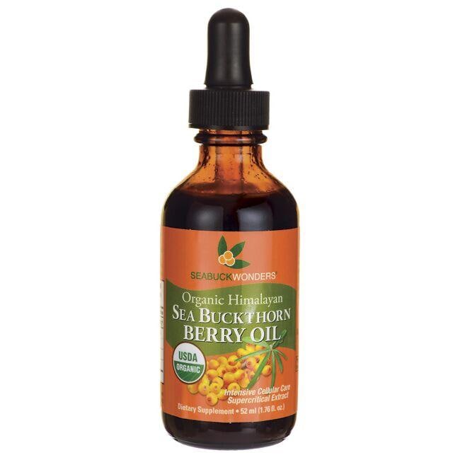 SeabuckWonders Organic Himalayan Sea Buckthorn Berry Oil Supplement Vitamin | 1.76 fl oz Liquid