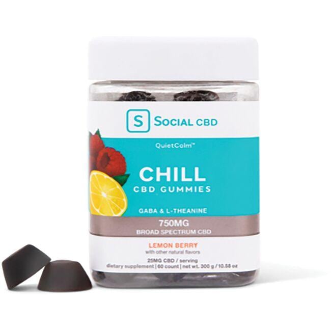 Social CBD Chill Cbd Gummies - Lemon Berry Supplement Vitamin | 25 mg | 60 Gummies