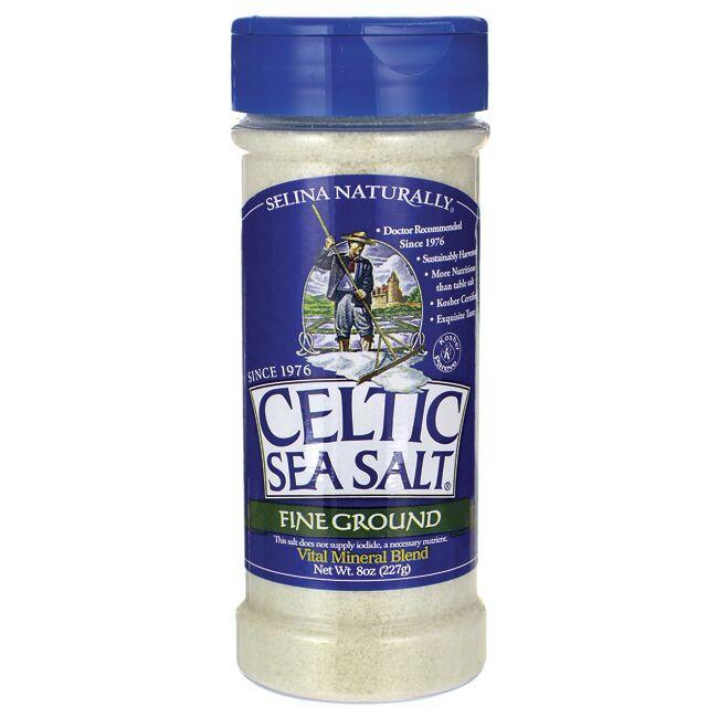 Selina Naturally Celtic Sea Salt Fine Ground Shaker 8 oz Jar