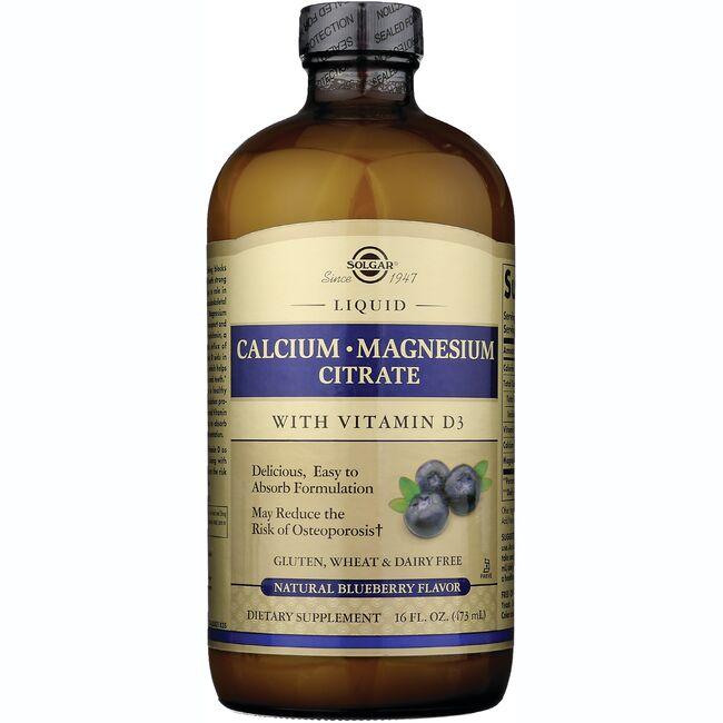 Liquid Calcium Magnesium Citrate with Vitamin D3 - Blueberry