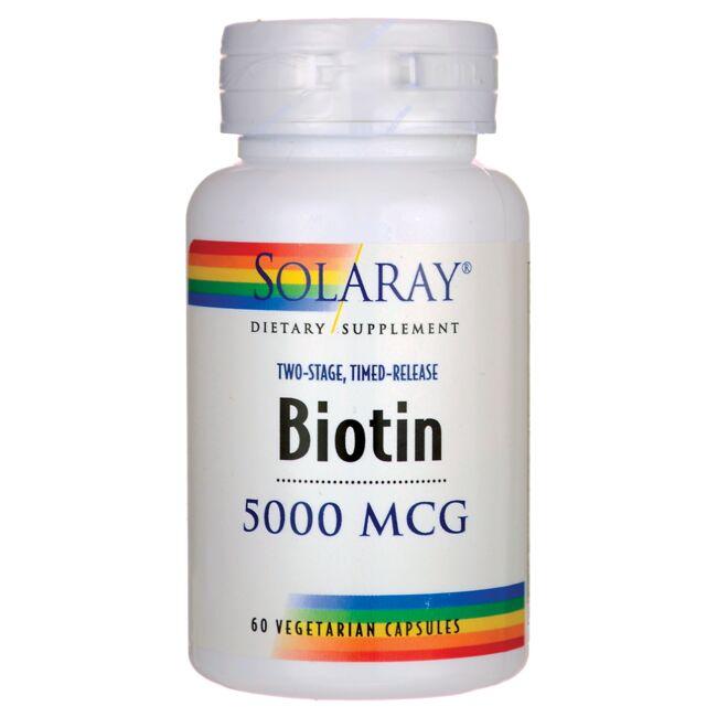 Solaray Biotin Vitamin 5000 mcg 60 Veg Caps