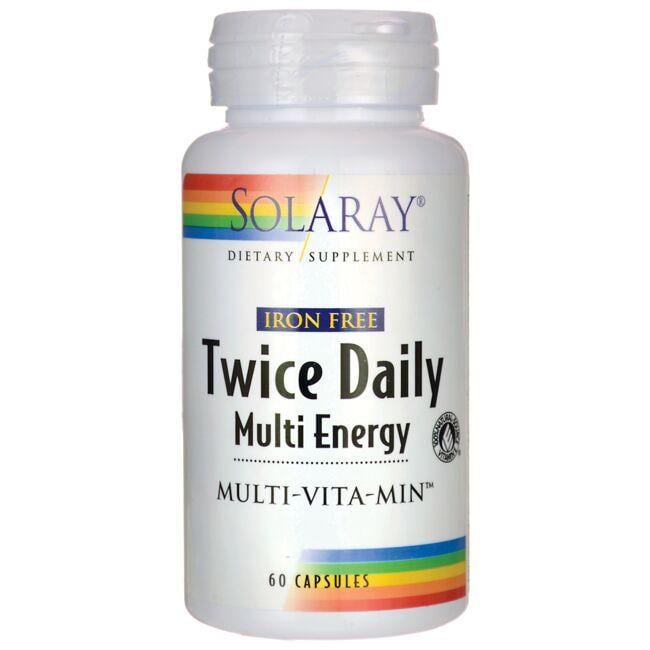 Solaray Iron Free Twice Daily Multi Energy Multi-Vita-Min Vitamin 60 Caps