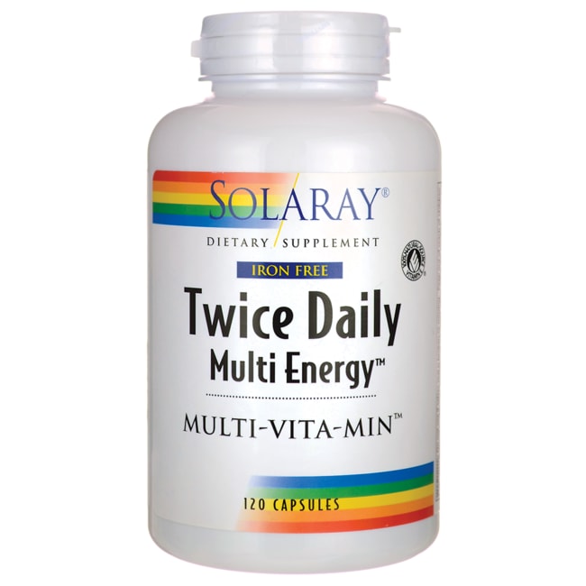 Solaray Без железа Дважды в день Multi Energy Multi-Vita-Min 120 капсул