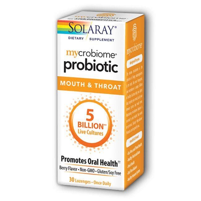 Solaray Mycrobiome Probiotic Mouth & Throat - Berry Supplement Vitamin | 5 Billion CFU | 30 Loz