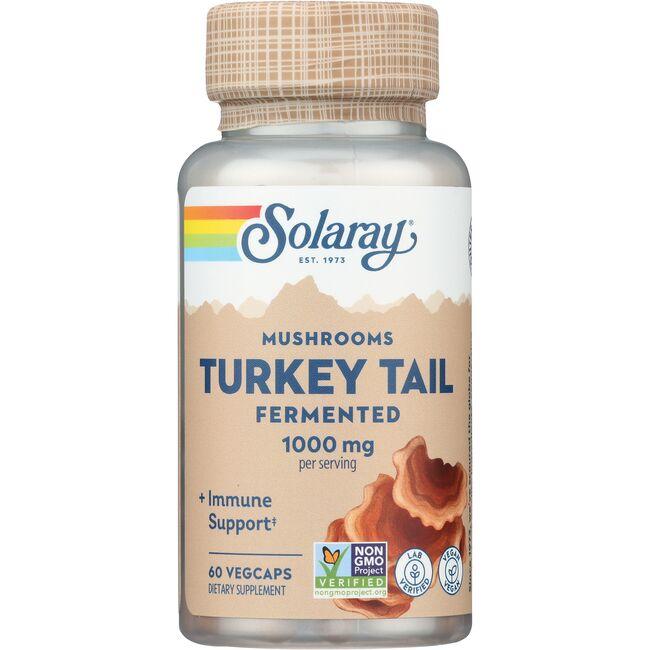 Solaray Mushrooms Turkey Tail Fermented Vitamin | 1000 mg | 60 Veg Caps | Herbs and Supplements