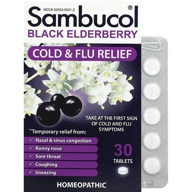Sambucol Black Elderberry Cold And Flu Relief Vitamin 30 Tabs