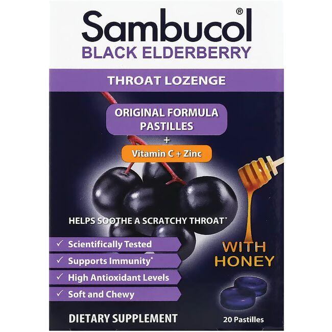 Black Elderberry Pastilles Original Formula Throat Lozenge