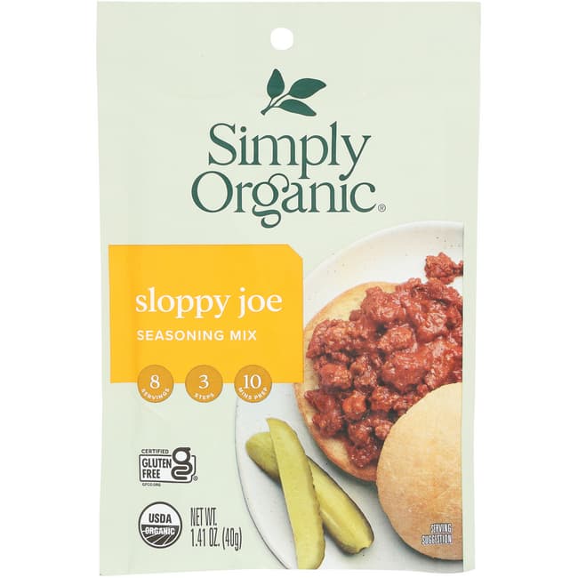 Simply Organic Sloppy Joe Seasoning Mix 1.41 oz (40 g) Pkg Swanson®
