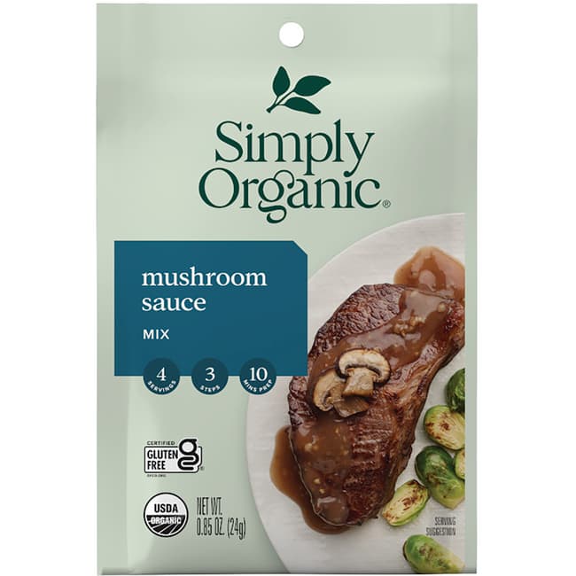 Simply Organic Mushroom Sauce Mix 0.85 oz (24 g) Pkg Swanson Health