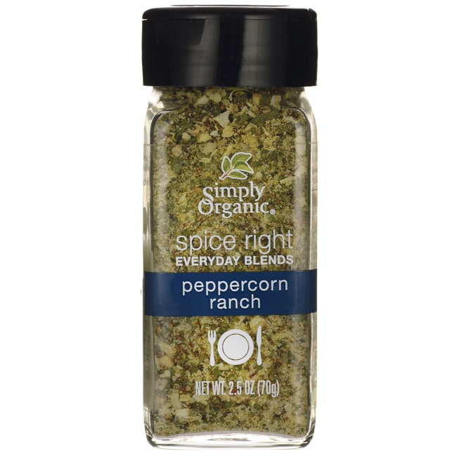 Simply Organic Spice Right Everyday Blends Peppercorn Ranch, банка 2,5 унции