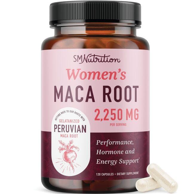 SM Nutrition Womens Maca Root Supplement Vitamin | 120 Caps