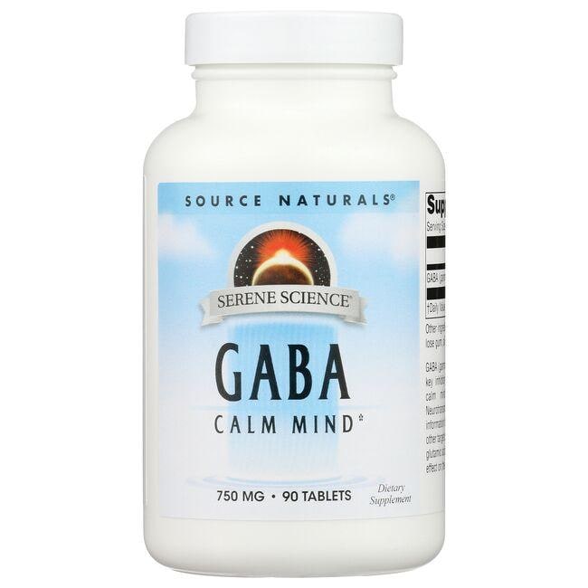 Source Naturals Serene Science Gaba Calm Mind Supplement Vitamin | 750 mg | 90 Tabs