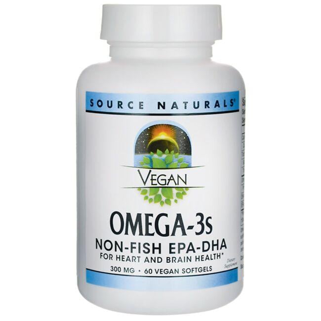 Source Naturals Vegan Omega-3s Non-Fish Epa-Dha Supplement Vitamin 300 mg 60 Vegan Sfgs