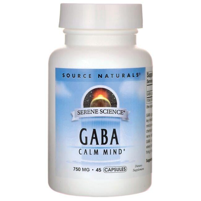 Source Naturals Serene Science Gaba Calm Mind Supplement Vitamin | 750 mg | 45 Caps