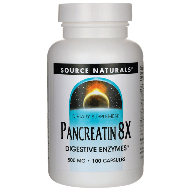 Панкреатин Source Naturals 8X 500 мг 100 капсул