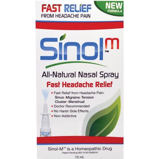 Sinol-M All-Natural Nasal Spray-Fast Headache Relief 15 ml Liquid