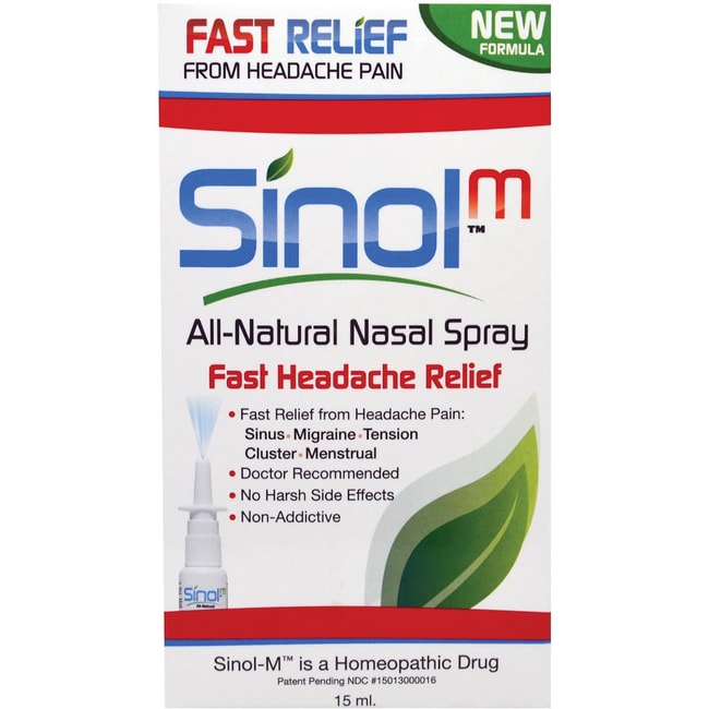 Sinol-M All-Natural Nasal Spray - Быстрое облегчение головной боли 15 мл Liq