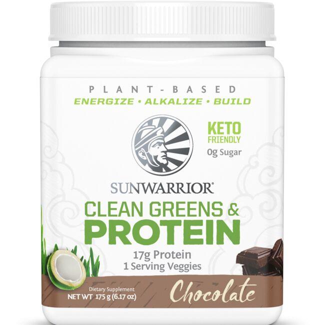 Sunwarrior Clean Greens & Protein - Chocolate Supplement Vitamin 6.17 oz Powder