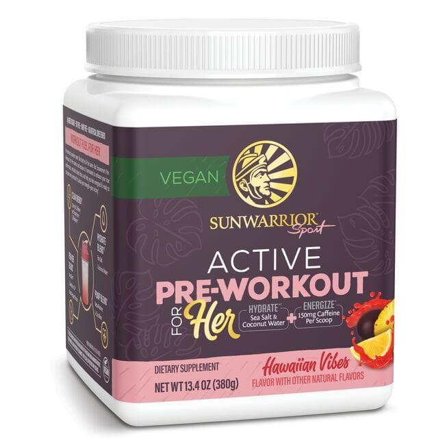 Sunwarrior Active Pre-Workout for Her - Hawaiian Vibes Vitamin | 13.4 oz Powder