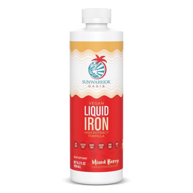 Sunwarrior Oasis Vegan Liquid Iron - Mixed Berry Vitamin | 15.2 fl oz Liquid