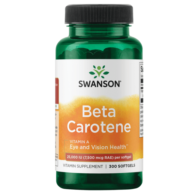 Swanson premium beta carotene vitamin A 25000 IU 300 softgels