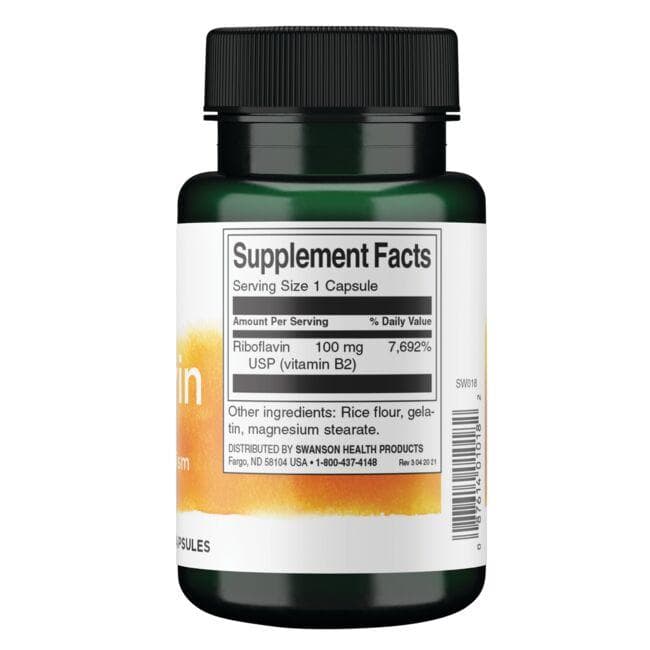 Buy Vitamin B2 (Riboflavin) Supplement Swanson Health Products