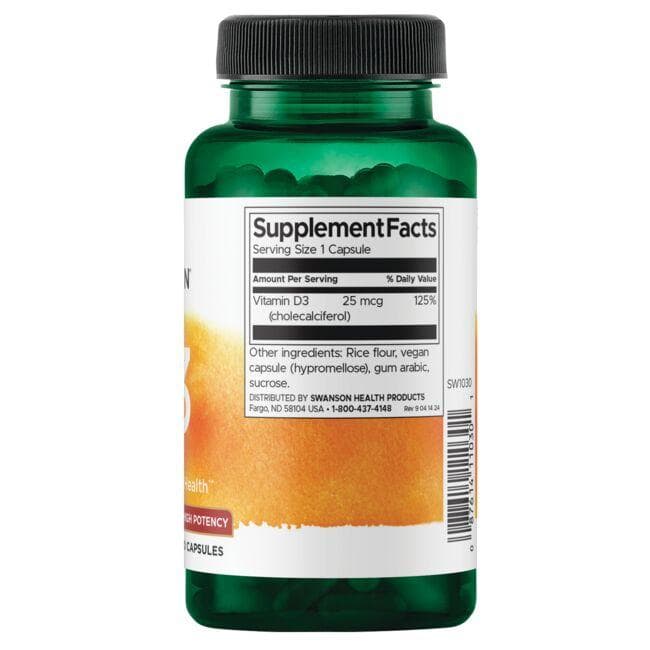 Vitamin D3 1,000 IU Supplement - Swanson Health Products