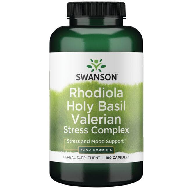 Swanson Premium Rhodiola Holy Basil Valerian Stress Complex 3 in