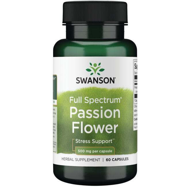 Swanson Premium Full Spectrum Passion Flower Vitamin 500 mg 60 Caps