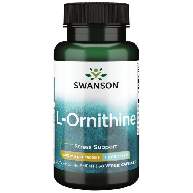 Swanson Premium L-Ornithine - Free Form Supplement Vitamin 500 mg 60 Veg Caps